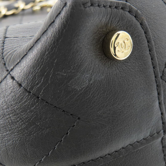 CHANEL Handbag Calfskin black Matelasse COCO Mark Gold Metal 2WAY