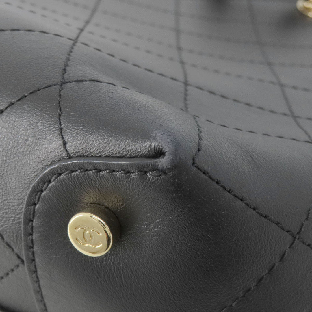 CHANEL Handbag Calfskin black Matelasse COCO Mark Gold Metal 2WAY
