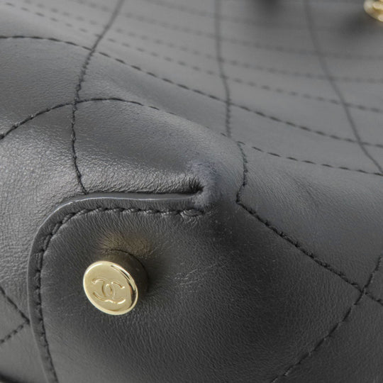 CHANEL Handbag Calfskin black Matelasse COCO Mark Gold Metal 2WAY