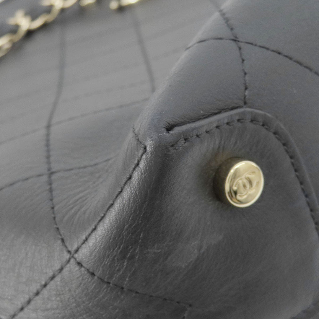 CHANEL Handbag Calfskin black Matelasse COCO Mark Gold Metal 2WAY