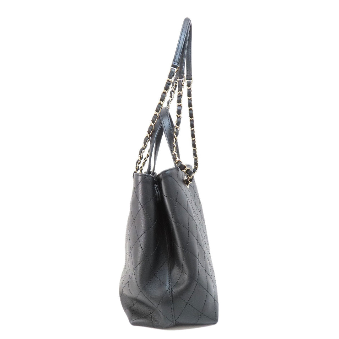 CHANEL Handbag Calfskin black Matelasse COCO Mark Gold Metal 2WAY