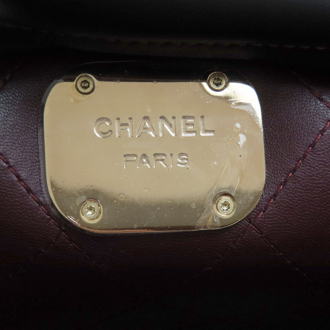 CHANEL Handbag Calfskin black Matelasse COCO Mark Gold Metal 2WAY