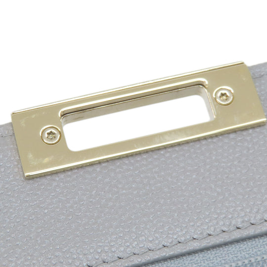 CHANEL Shoulder Bag Caviar skin gray Chain Wallet Matelasse COCO Mark Gold Metal