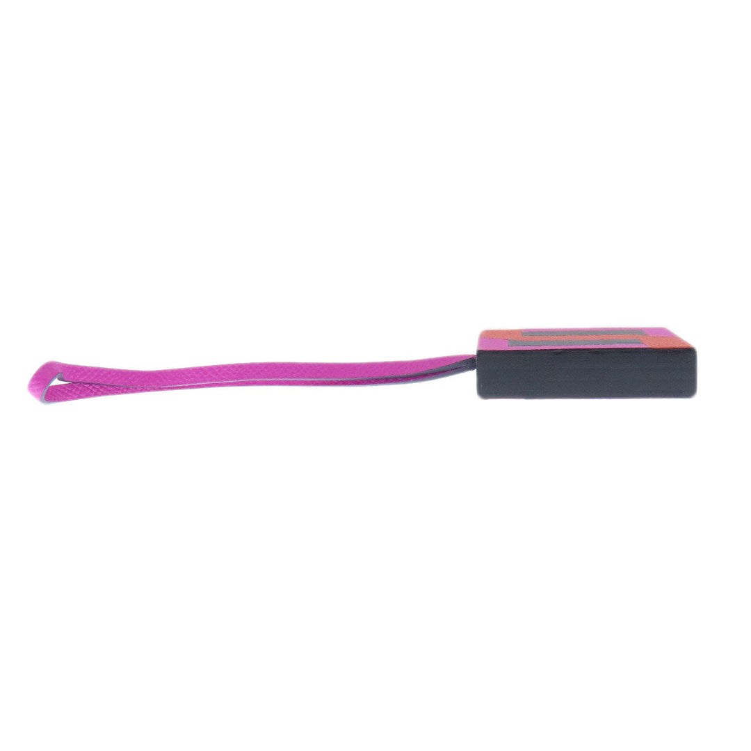 HERMES key ring Epsom, Leather pink Bag Charm Retorokare Women Used Authentic