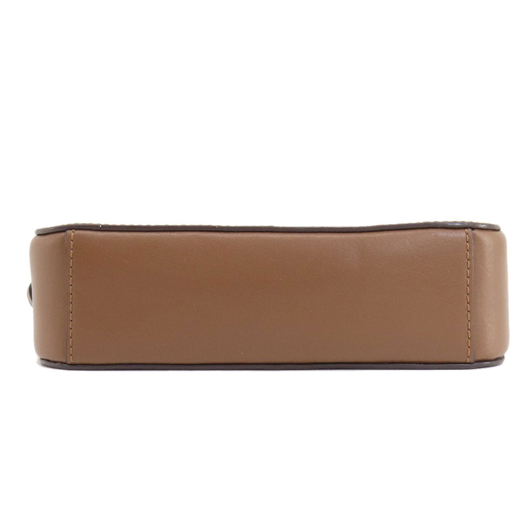 COACH Shoulder Bag 91677 PVC Brown Signature 2WAY Women Used Authentic