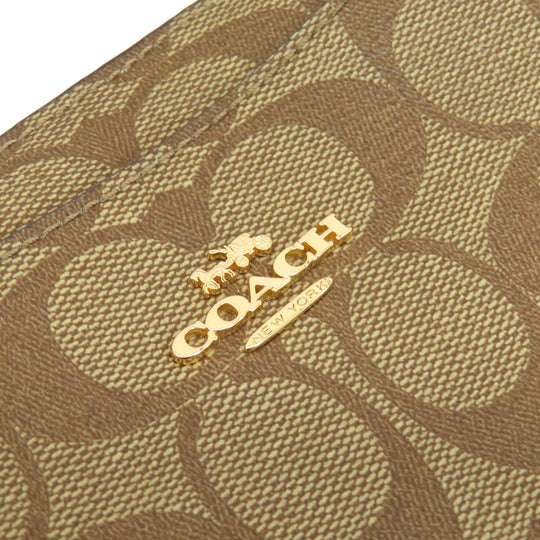 COACH Shoulder Bag 91677 PVC Brown Signature 2WAY Women Used Authentic