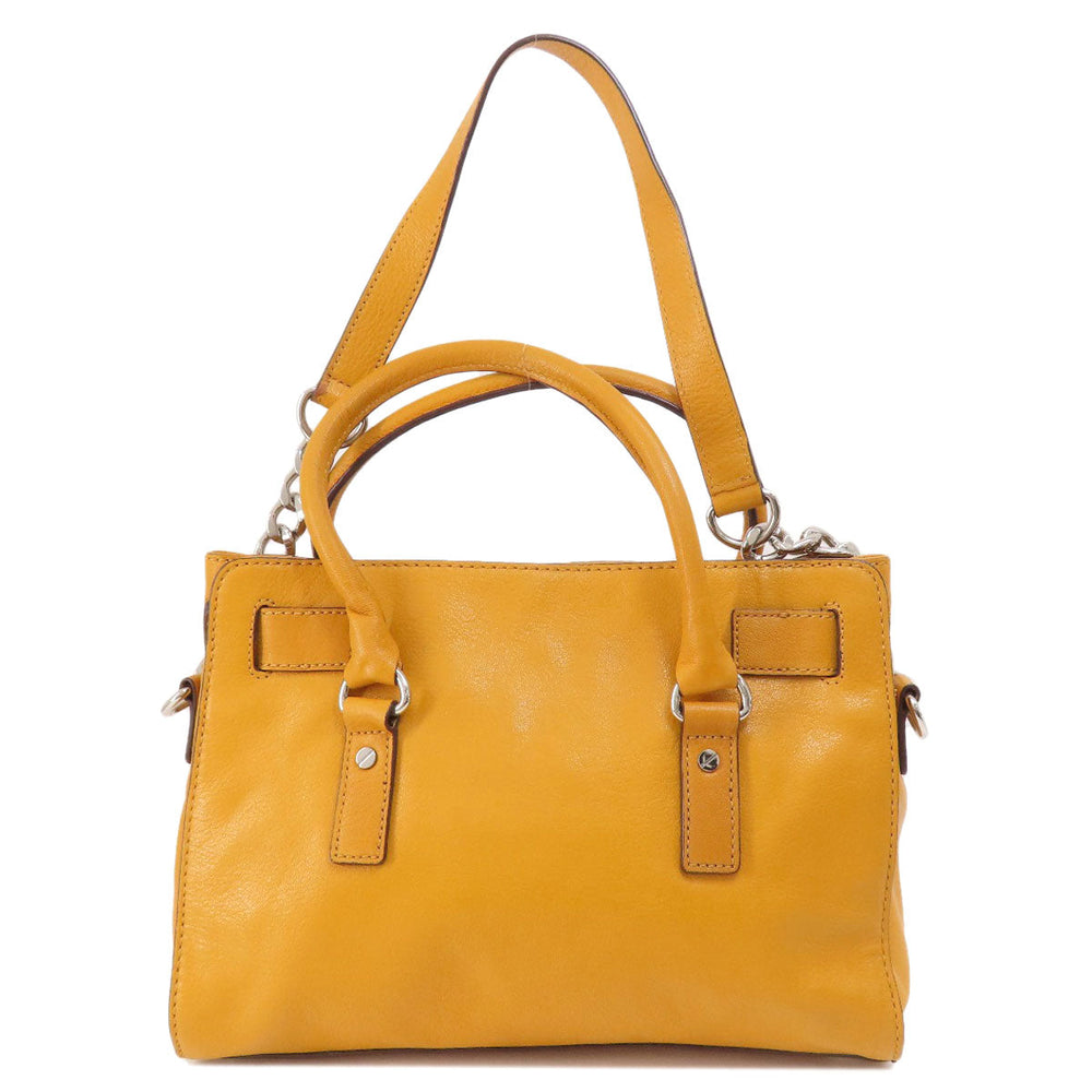 MICHAEL KORS Handbag leather yellow 2WAY Women Used Authentic