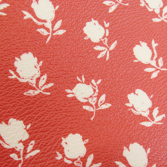 COACH Handbag F38160 PVC Red logo 2WAY flower motif Women Used Authentic