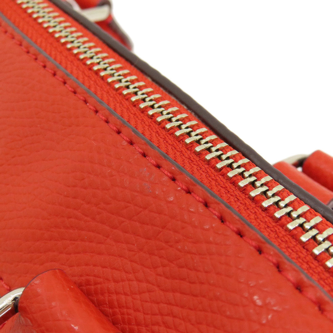 COACH Handbag F38160 PVC Red logo 2WAY flower motif Women Used Authentic