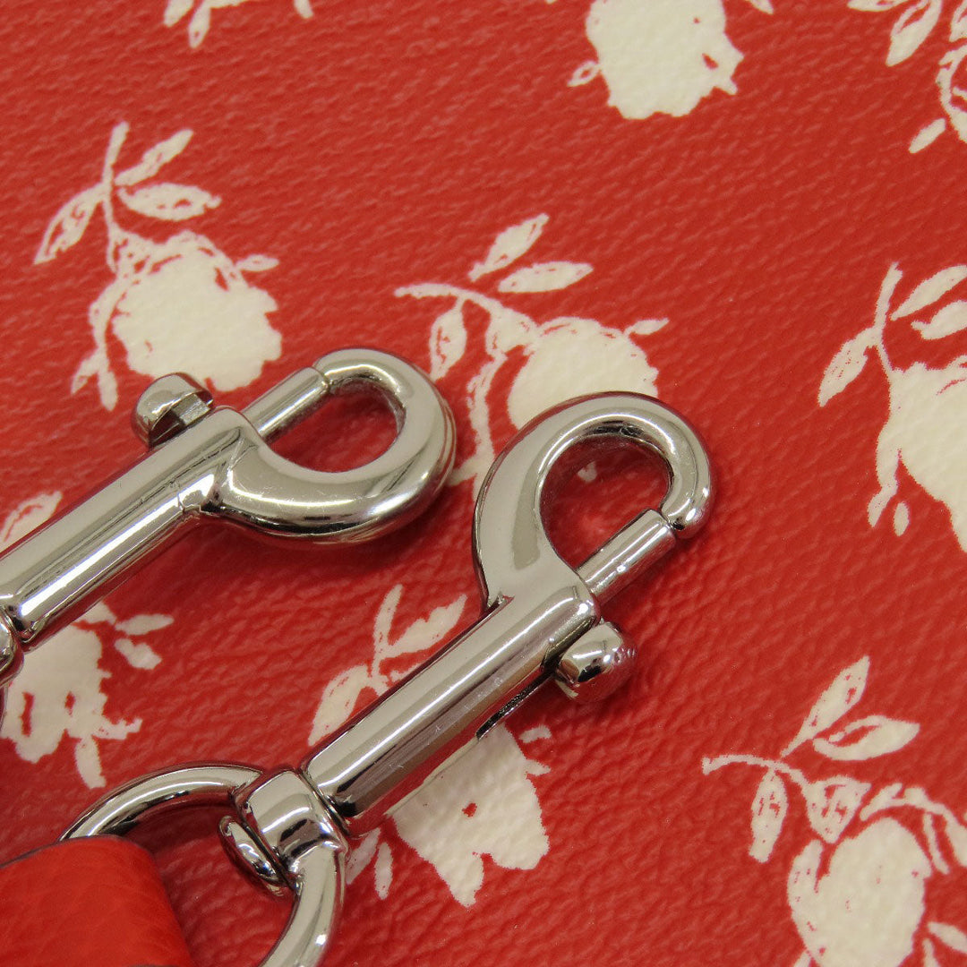 COACH Handbag F38160 PVC Red logo 2WAY flower motif Women Used Authentic