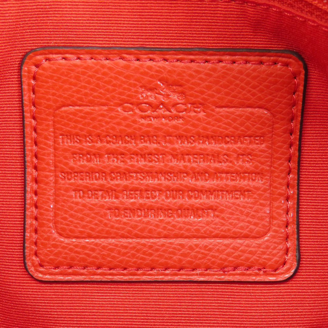 COACH Handbag F38160 PVC Red logo 2WAY flower motif Women Used Authentic