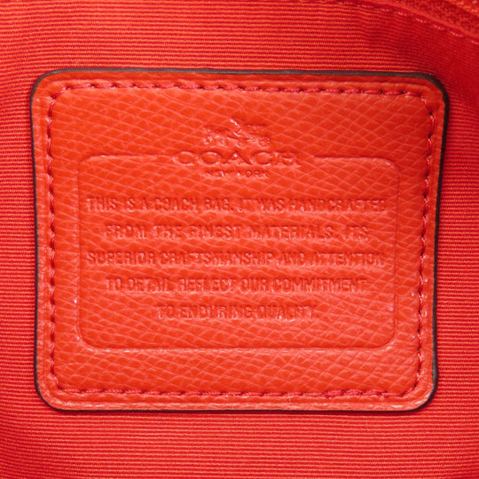 COACH Handbag F38160 PVC Red logo 2WAY flower motif Women Used Authentic