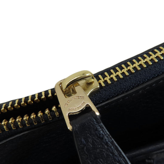 COACH Handbag F35185 leather Navy logo 2WAY Women Used Authentic