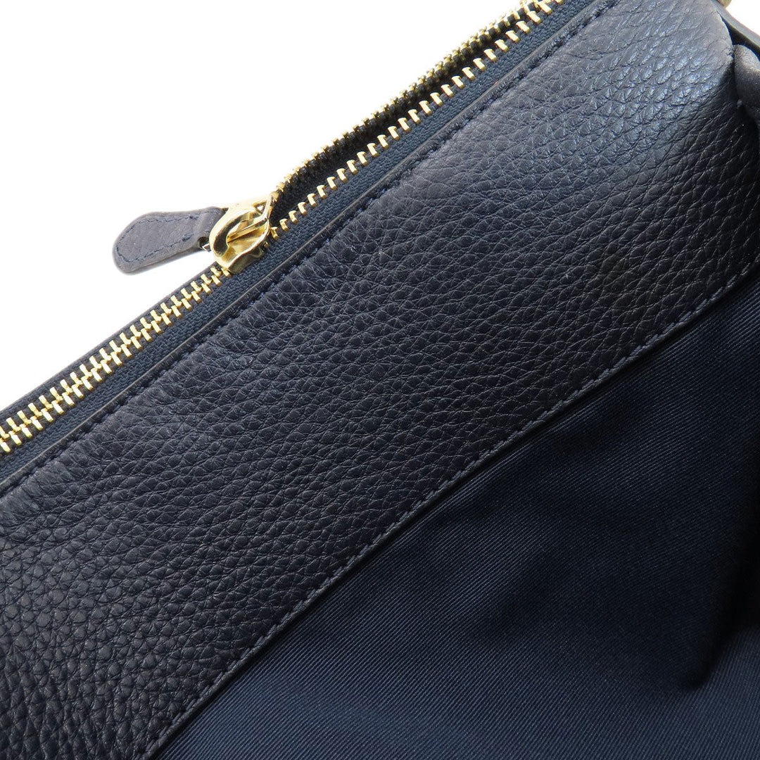 COACH Handbag F35185 leather Navy logo 2WAY Women Used Authentic