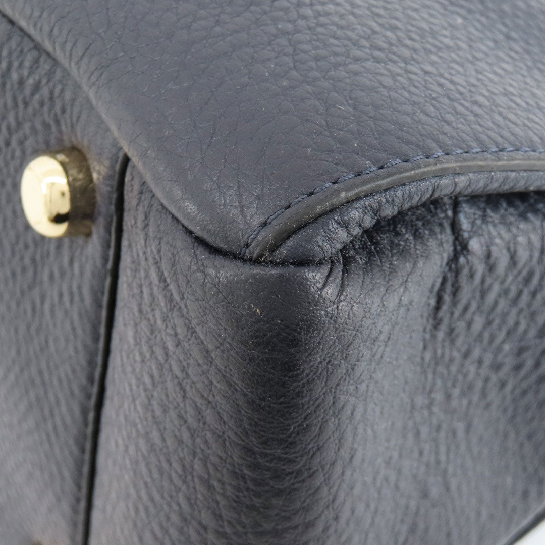 COACH Handbag F35185 leather Navy logo 2WAY Women Used Authentic