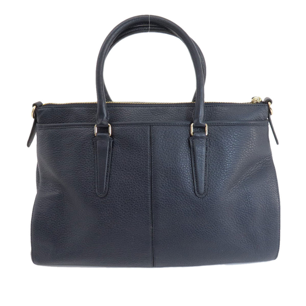 COACH Handbag F35185 leather Navy logo 2WAY Women Used Authentic