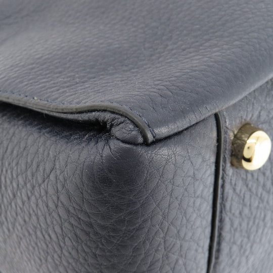 COACH Handbag F35185 leather Navy logo 2WAY Women Used Authentic