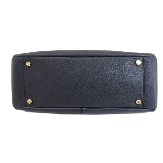 COACH Handbag F35185 leather Navy logo 2WAY Women Used Authentic