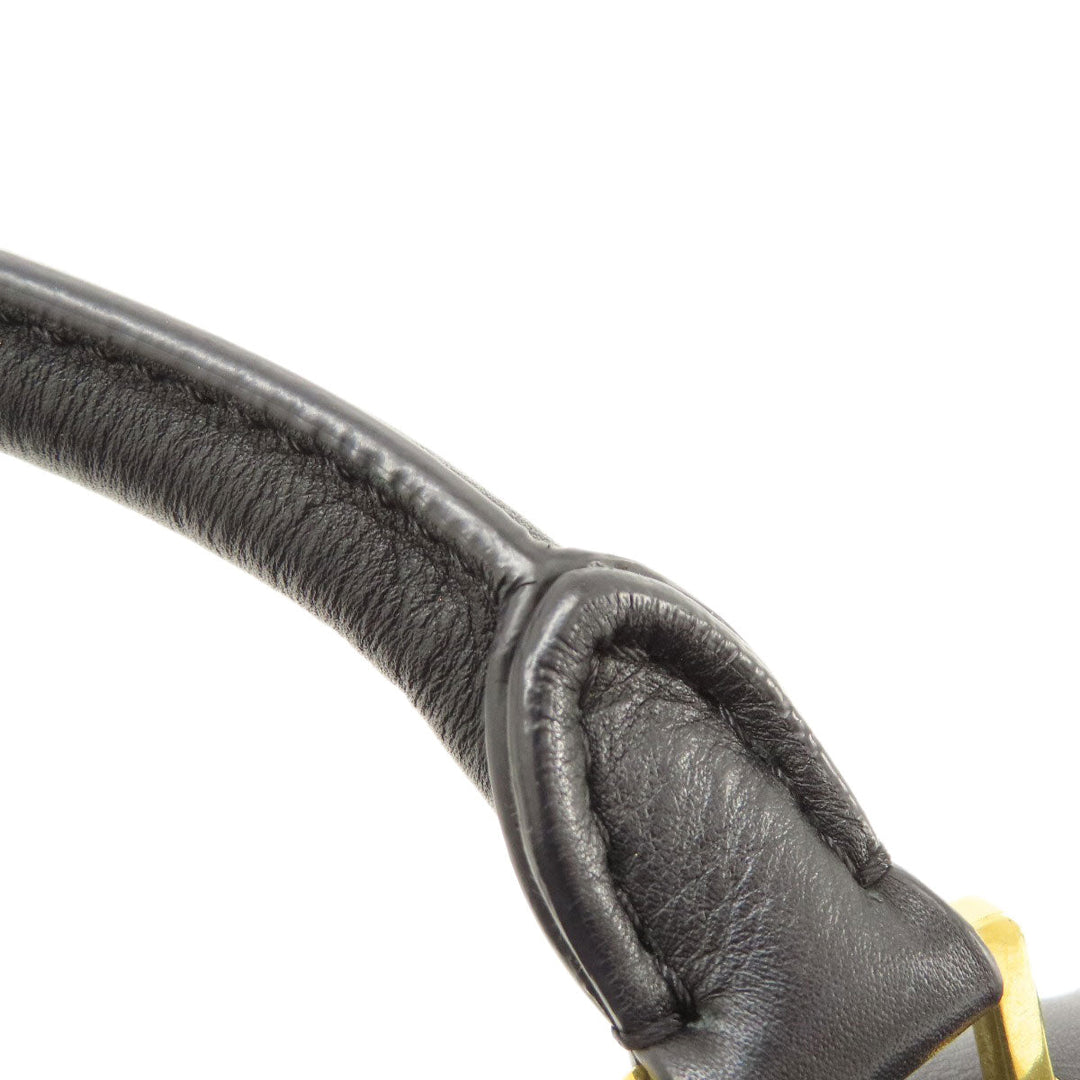 CELINE Tote Bag Leather, Canvas Navy Trapeze Women Used Authentic