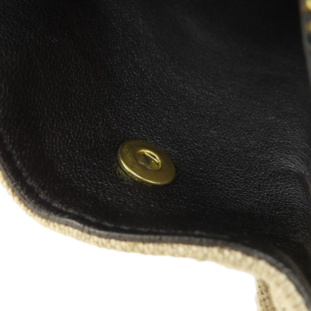 CELINE Tote Bag Leather, Canvas Navy Trapeze Women Used Authentic