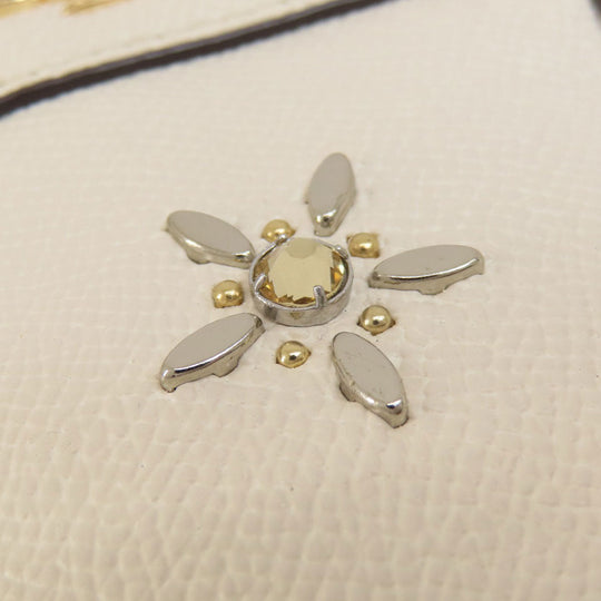 COACH Handbag F73172 leather white Flower 2WAY Women Used Authentic