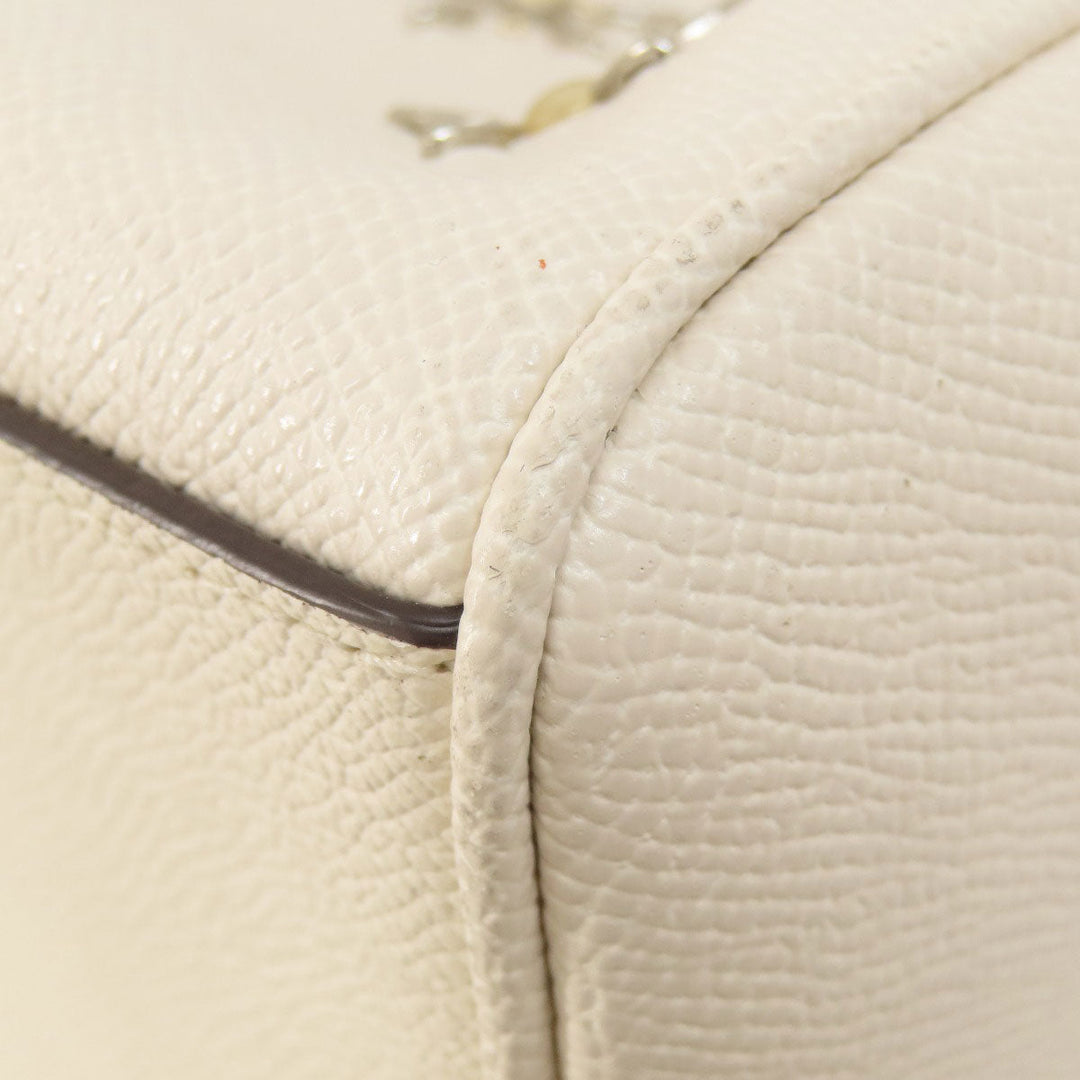 COACH Handbag F73172 leather white Flower 2WAY Women Used Authentic