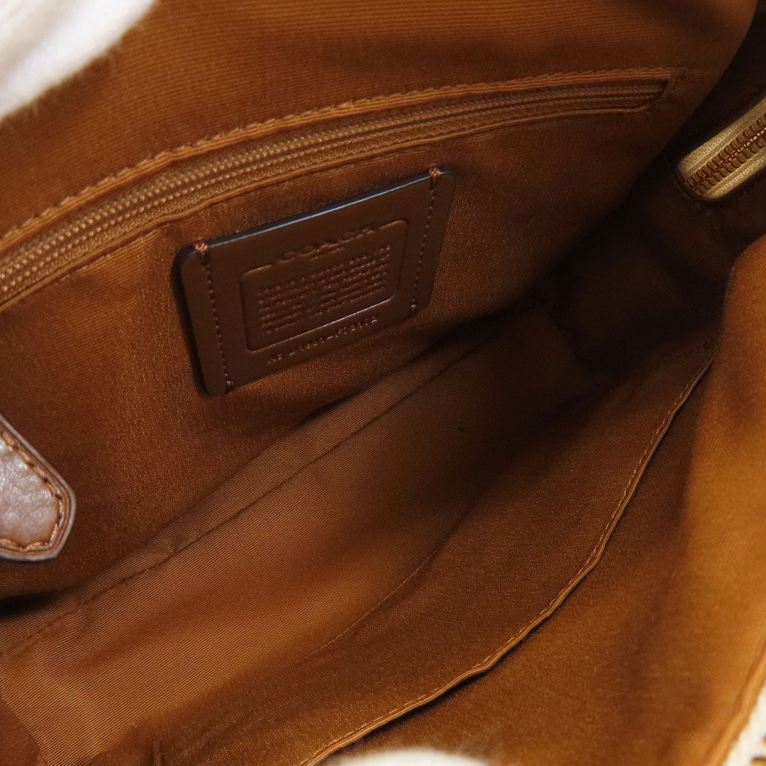 COACH Handbag F73172 leather white Flower 2WAY Women Used Authentic