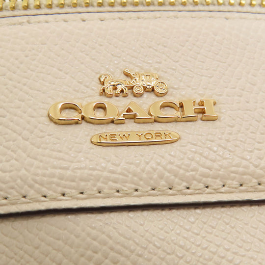 COACH Handbag F73172 leather white Flower 2WAY Women Used Authentic