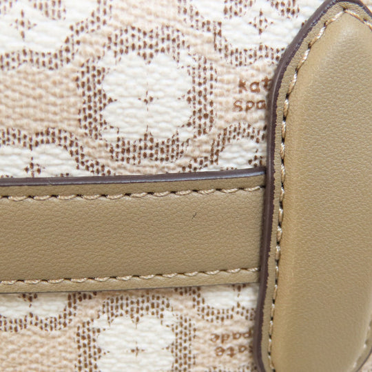 Kate Spade Shoulder Bag PVC beige spade flower Women Used Authentic
