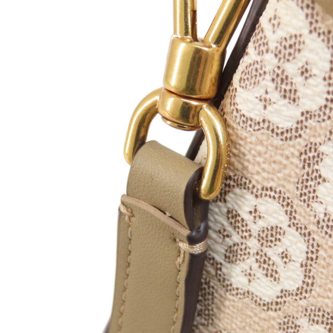 Kate Spade Shoulder Bag PVC beige spade flower Women Used Authentic