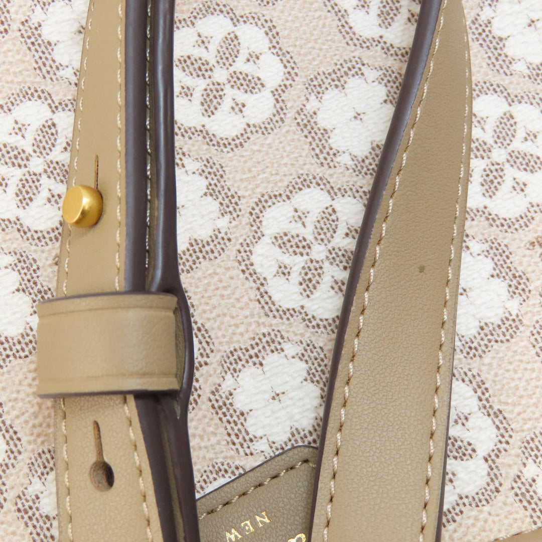 Kate Spade Shoulder Bag PVC beige spade flower Women Used Authentic