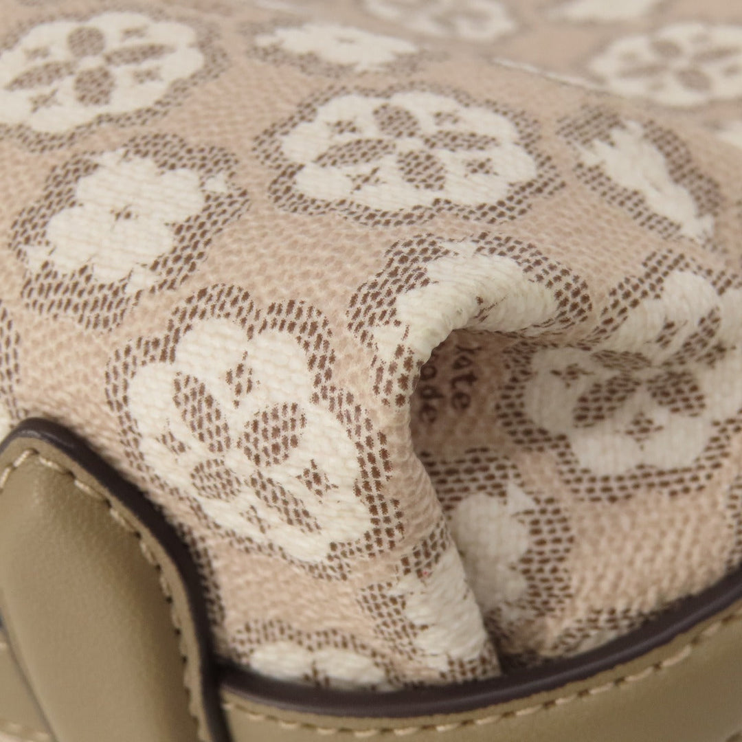 Kate Spade Shoulder Bag PVC beige spade flower Women Used Authentic