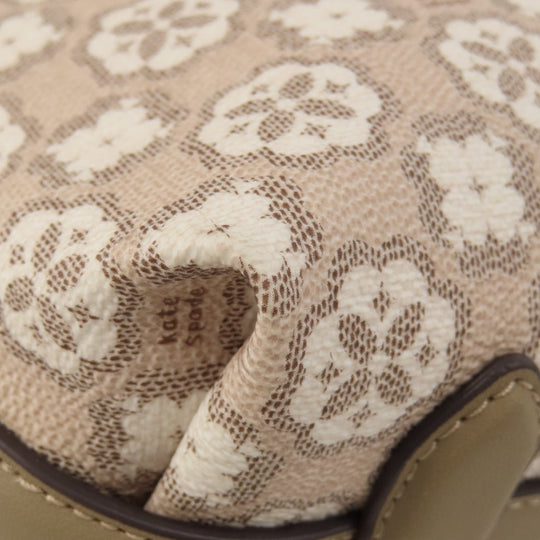 Kate Spade Shoulder Bag PVC beige spade flower Women Used Authentic