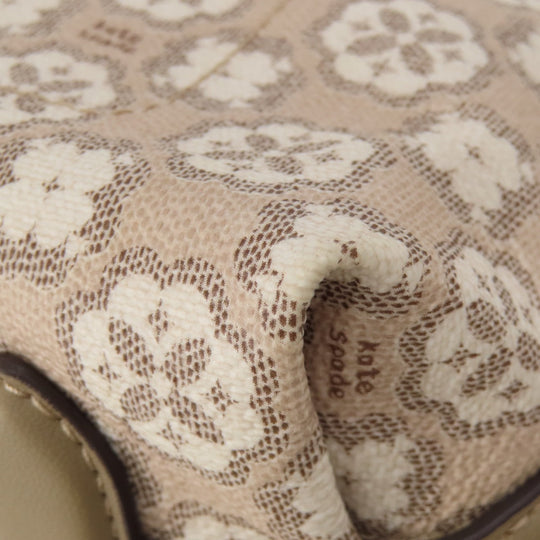 Kate Spade Shoulder Bag PVC beige spade flower Women Used Authentic