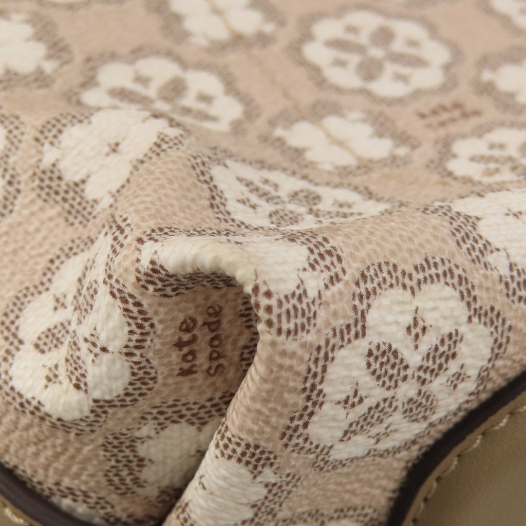 Kate Spade Shoulder Bag PVC beige spade flower Women Used Authentic