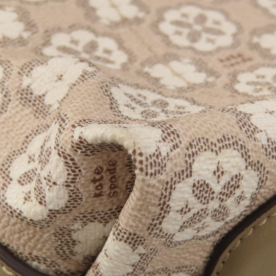 Kate Spade Shoulder Bag PVC beige spade flower Women Used Authentic
