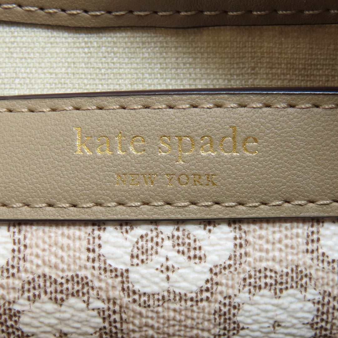 Kate Spade Shoulder Bag PVC beige spade flower Women Used Authentic