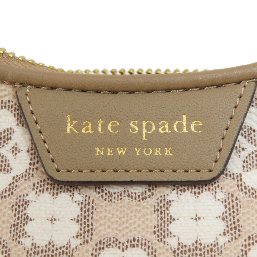 Kate Spade Shoulder Bag PVC beige spade flower Women Used Authentic