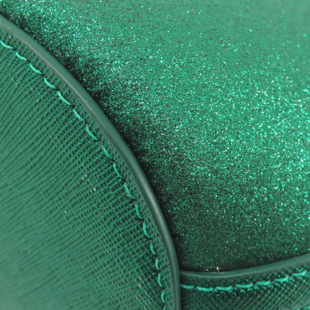 Kate Spade Handbag PVC green Lame 2WAY Women Used Authentic