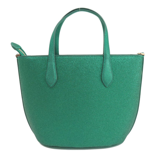 Kate Spade Handbag PVC green Lame 2WAY Women Used Authentic