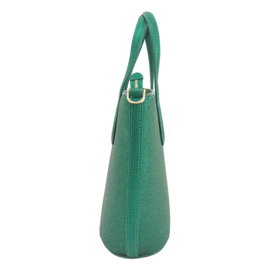 Kate Spade Handbag PVC green Lame 2WAY Women Used Authentic