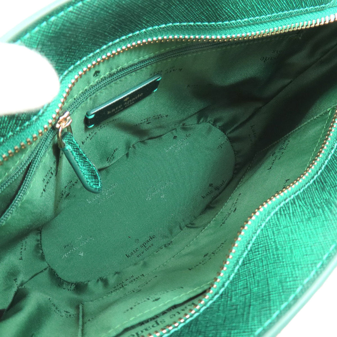 Kate Spade Handbag PVC green Lame 2WAY Women Used Authentic