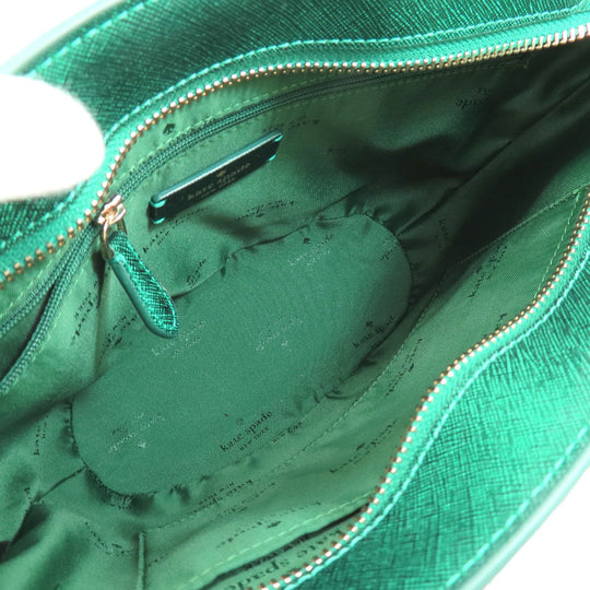 Kate Spade Handbag PVC green Lame 2WAY Women Used Authentic