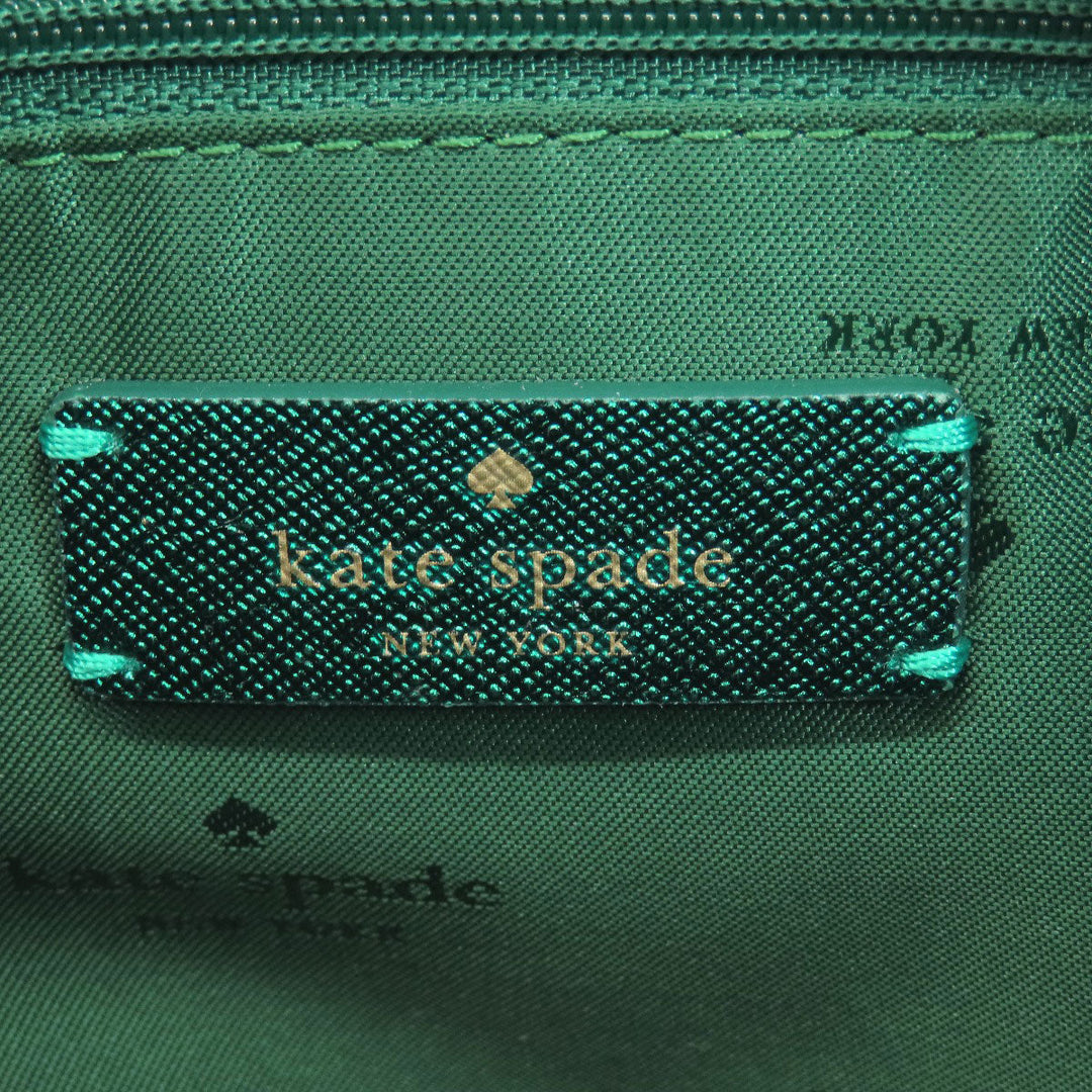 Kate Spade Handbag PVC green Lame 2WAY Women Used Authentic