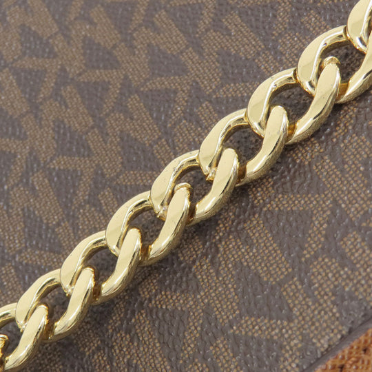 MICHAEL KORS Shoulder Bag PVC Brown MK signature