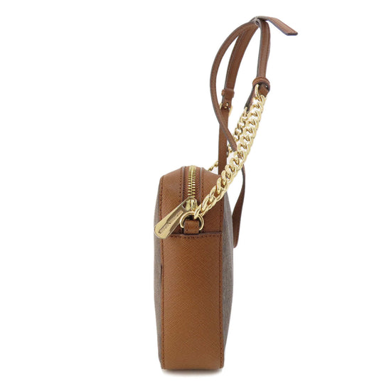 MICHAEL KORS Shoulder Bag PVC Brown MK signature