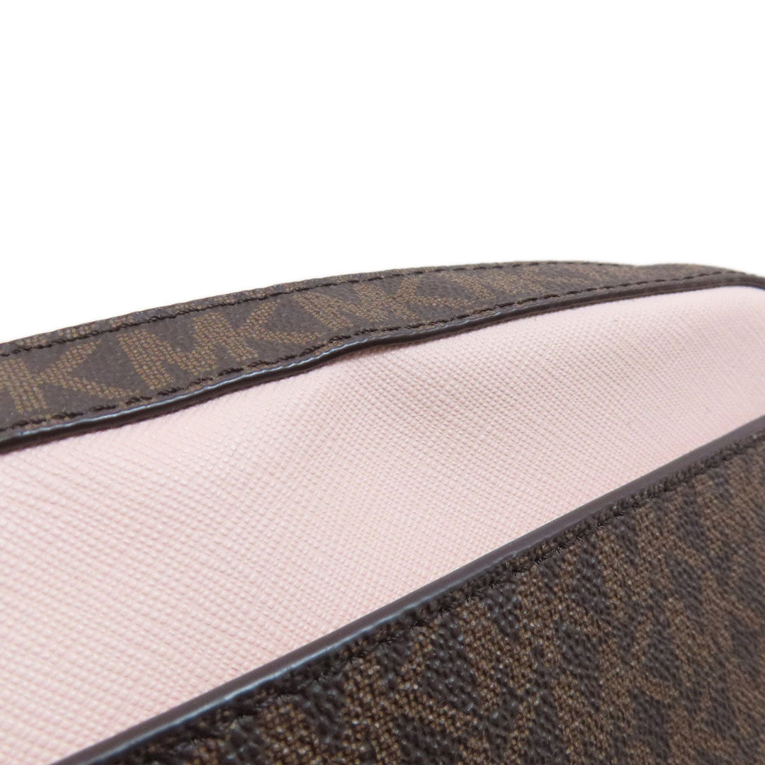 MICHAEL KORS Shoulder Bag PVC Brown MK signature Women Used Authentic