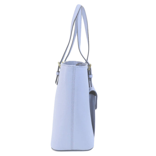 MICHAEL KORS Tote Bag leather blue logo Women Used Authentic