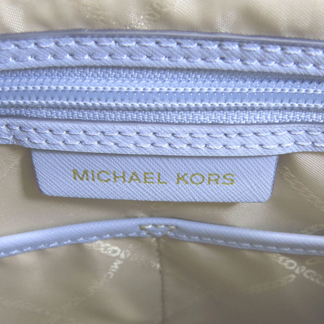 MICHAEL KORS Tote Bag leather blue logo Women Used Authentic