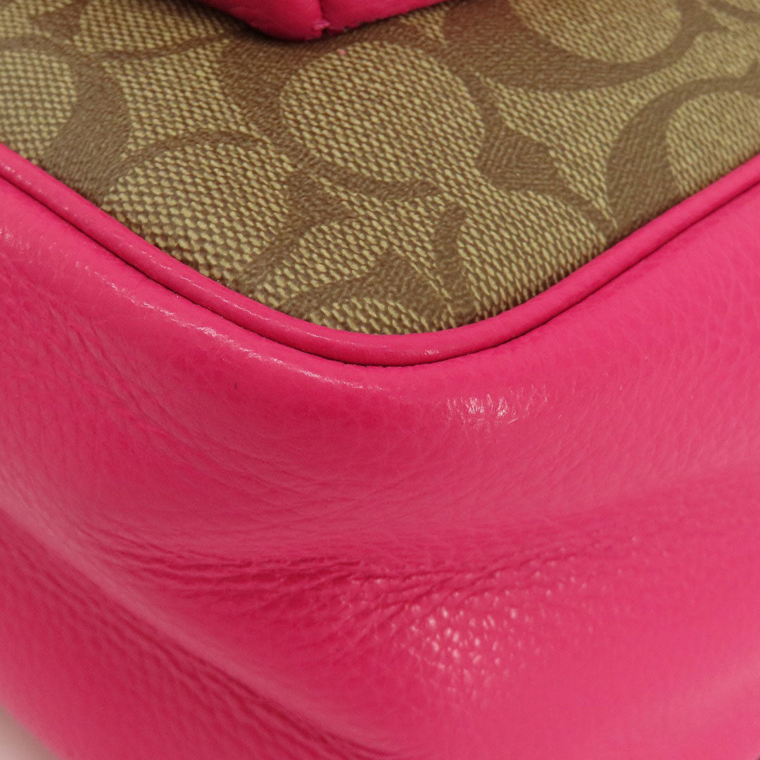 COACH Backpack C8522 PVC pink Coat Backpack Women Used Authentic